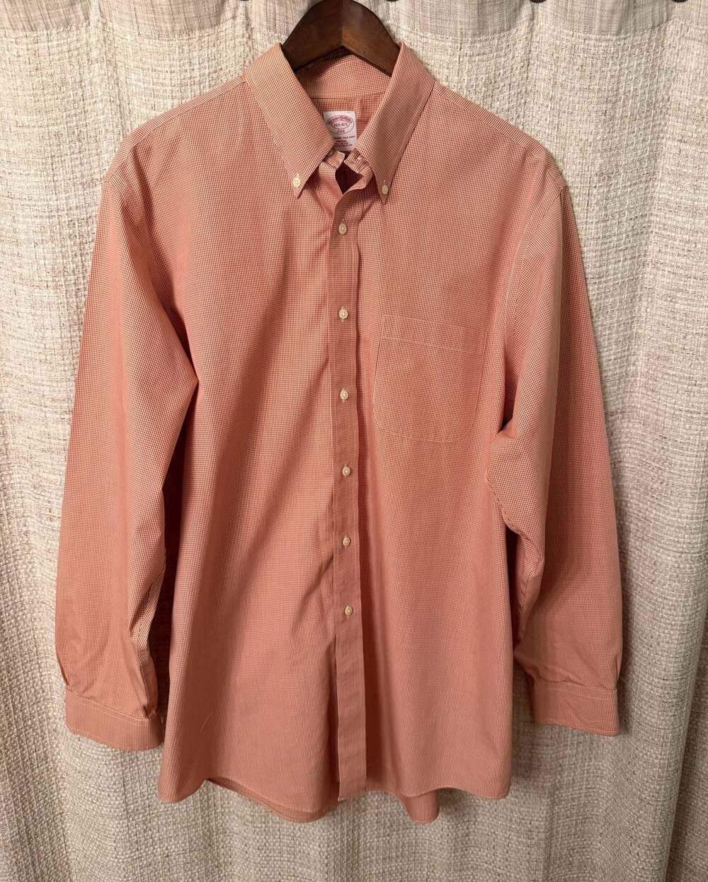Brooks Brothers 346 Non-Iron Cotton Red Check Dress Shirt 16.5-4/5